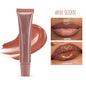 Lip balm tube with '#02 Toast' shade showing 'Before' and 'After' effects on lips.