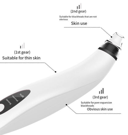 White electronic device with labeled settings on a white background